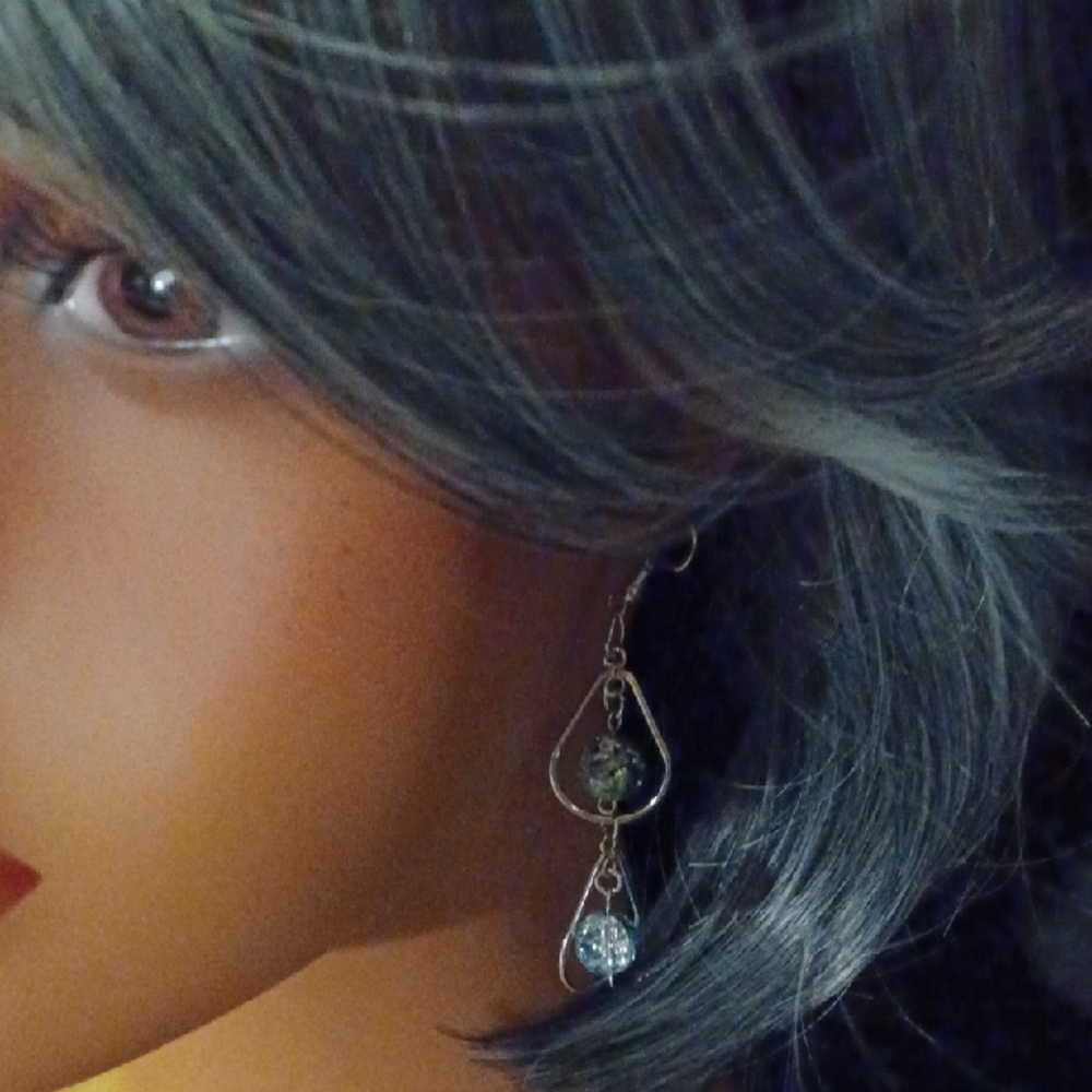 Elegant Gold and Silver Drop Earrings